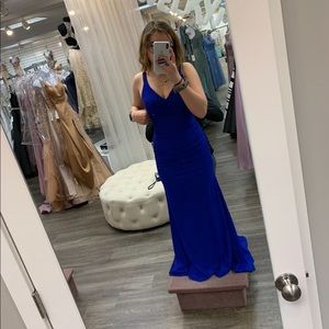 Beautiful stunning blue Clarisse Prom dress